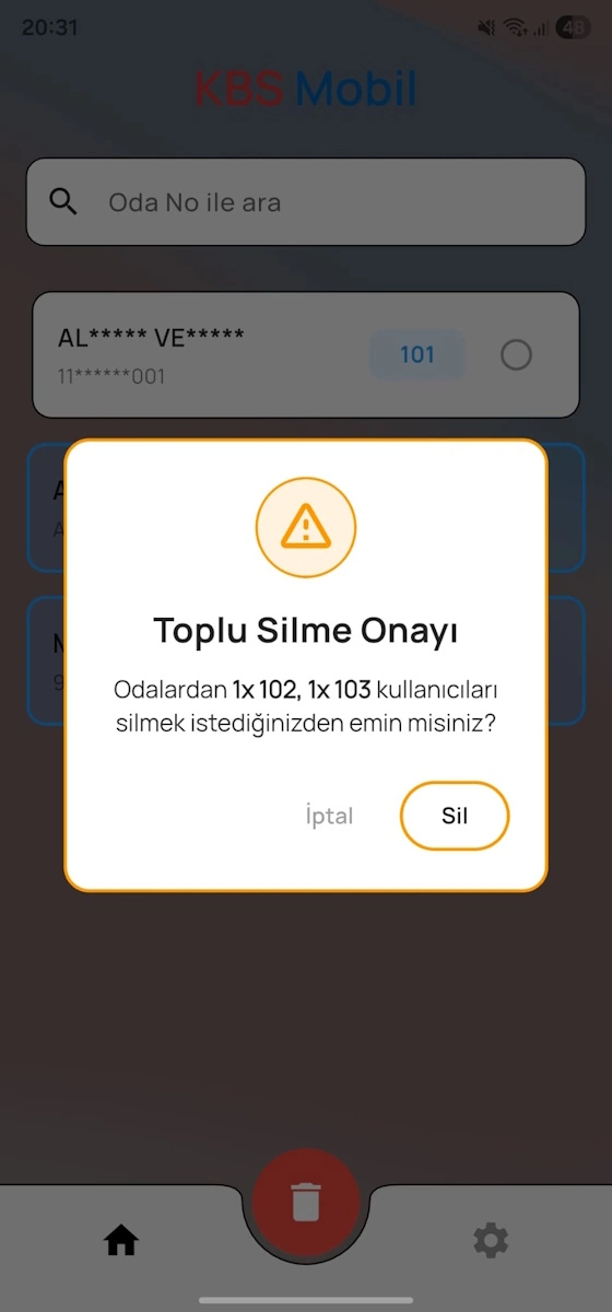 Toplu Silme Onayı Penceresi
