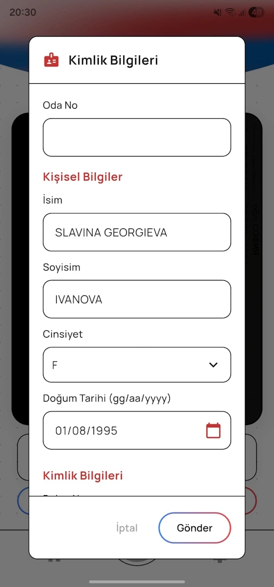 Yabancı Kimlik MRZ Tarama