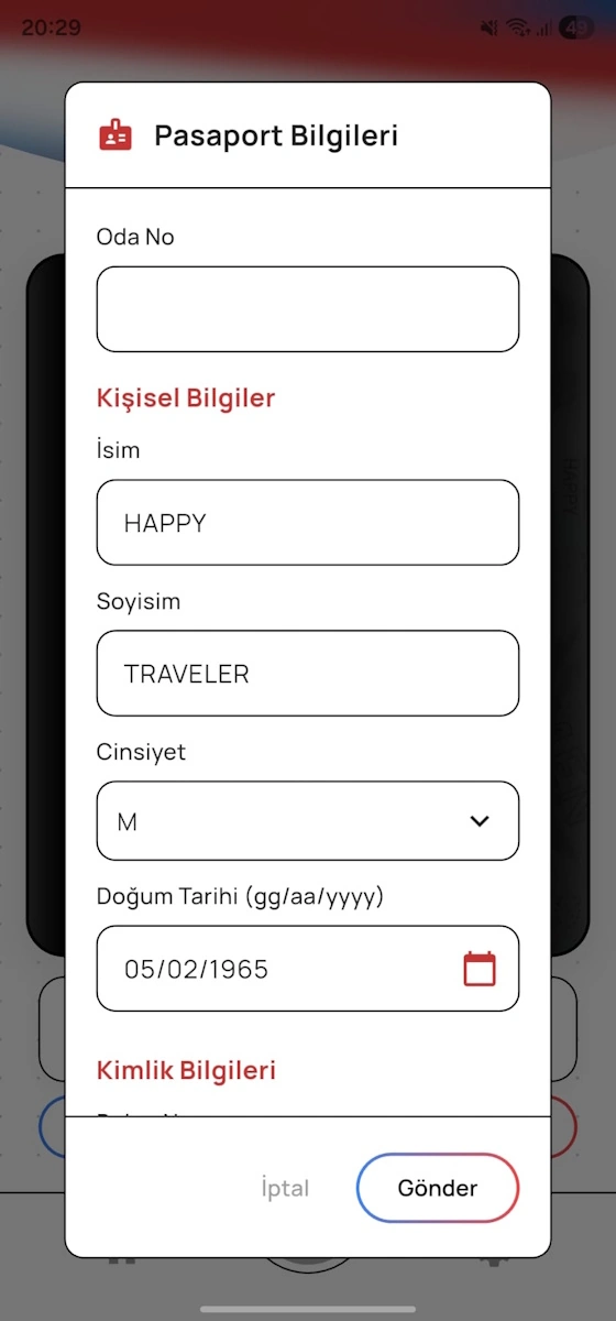 Yabancı Evrak Pasaport Tarama Örneği